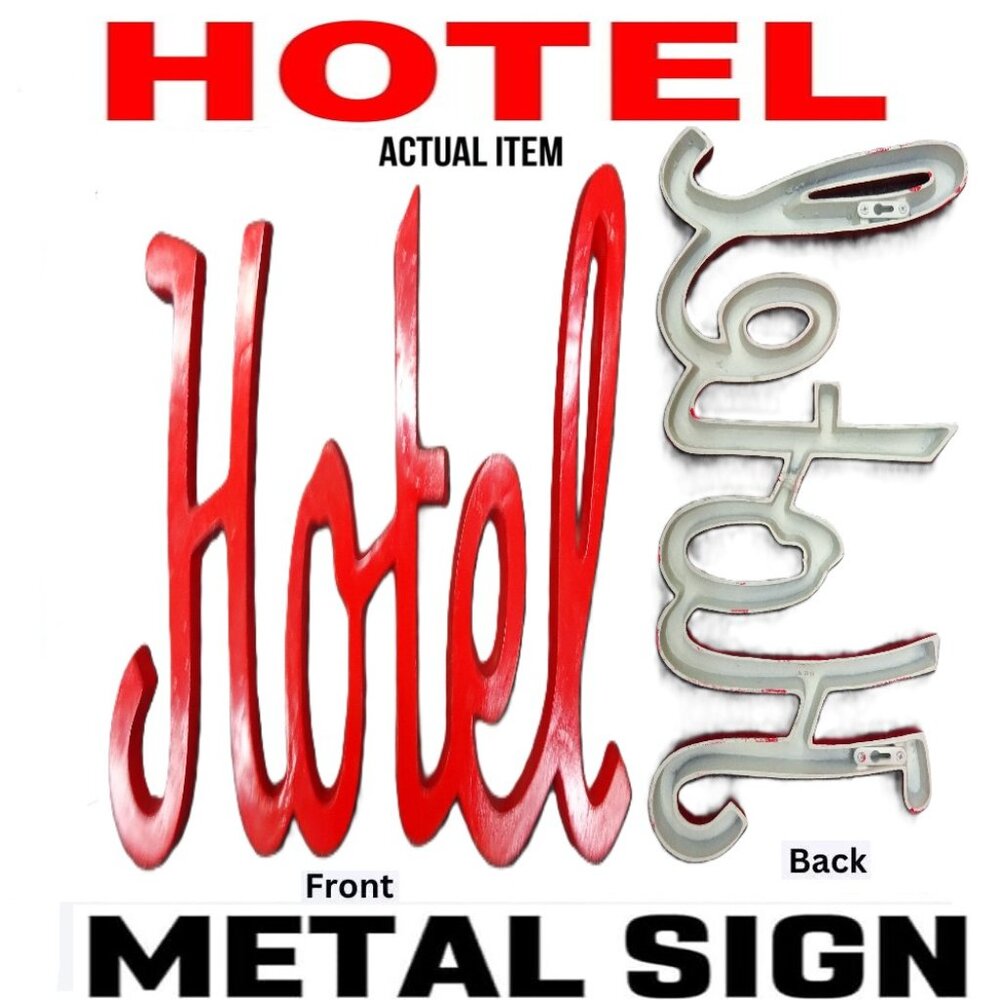 🛑 HOTEL Vintage ➕🆒 SIGN Metal Iron Hanging Wall Room Art DECOR 💸BUY NOW‼️